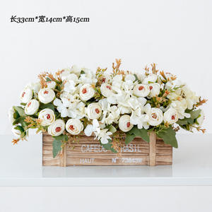 Maceta de valla de <span class=keywords><strong>rosas</strong></span> artificiales de estilo americano de 30cm, vegetación de imitación y flores de loto para Navidad, decoración del hogar, sala de estar - Product Image 2