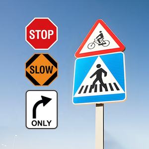 Señal de Tráfico de Seguridad Vial, Límite de Velocidad, Reducir la Velocidad, Señales de Control de Tráfico Móviles de Aluminio, Señal de Tráfico Reflectante de Metal - Product Image 6