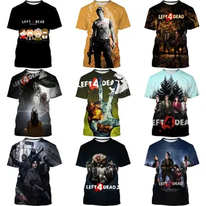 Horror Games Left 4 Dead 3D Digital Printing Shirt for Men's and Kid's 2022 Newest Unisex Custom All Over Print OEM and ODM Tops