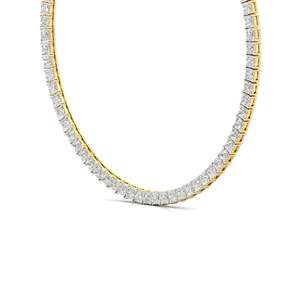 Collar de tenis con diamantes cultivados en laboratorio de corte princesa en oro, joyería fina elegante y de lujo certificada, clásico brillante para mujer - Product Image 2