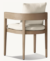 Fauteuil de salle à manger d'extérieur BALMAIN en teck de luxe moderne avec pieds coniques - Résistant aux intempéries