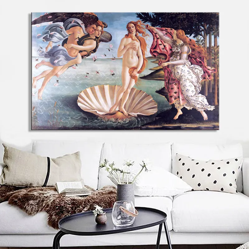 Classic Beroemde Schilderij Botticelli 'S Geboorte Van Venus Poster Op Canvas Wall Art Schilderen Voor Woonkamer Home Decor