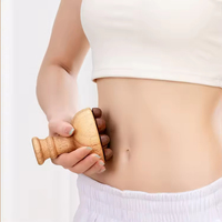 Masajeador de madera GuaSha con forma de hongo y cepillo de presión meridiana para mujer - Herramienta para esculpir el cuerpo y masaje meridiano
