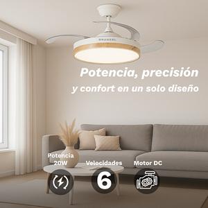 Skylwind 42 Inch <b>Ceiling</b> Fan With Retractable Blades Led <b>Light</b> 20W White <b>Remote</b> <b>Control</b> - Product Image 5