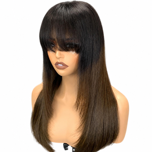 Promotion 142$ Letsfly Perruques Lace 5x5 à densité 300% avec frange SDD, en cheveux humains vietnamiens, vente en gros, 20 pouces - Product Image 6