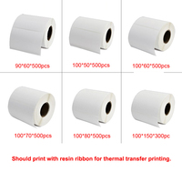 Rollo Adhesivo de Impresora Antifalsificación, Adhesivo Térmico de 50x25mm, Etiqueta de Código de Barras de 2x1 Pulgadas, Adhesivo Disolución