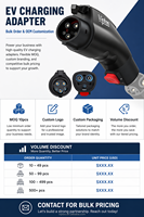 Nouvel adaptateur de charge pour véhicules électriques IP65 portable de niveau 2 60A 250V NACS vers J1772 pour Nissan Leaf Mitsubishi Outlander Tesla