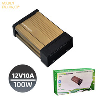 Alimentation à découpage 12V 10A 100W étanche avec boîtier en aluminium et protections multiples, adaptateur secteur extérieur pour caisson lumineux LED