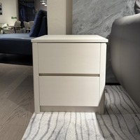 Table de chevet moderne en bois avec compartiment caché, 2 tiroirs, serrure mécanique pour chambre, salon, salle à manger, meuble de rangement latéral