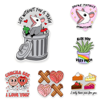 Cartoon Food Woordspeling Liefde Acryl Schoen Charms Schattige Valentijns Dessert Sushi Donut Clog Decoratieve Charms DIY Schoen Accessoires