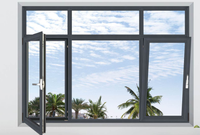 Fenêtre fixe insonorisée en alliage d'aluminium moderne de haute qualité, personnalisée, avec moustiquaire flottante en verre pour cuisine et salle de bain extérieures