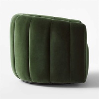 Fauteuil d'accent pivotant en velours, canapé simple canalisé, fauteuils occasionnels de luxe, salon, utilisation de location d'événements