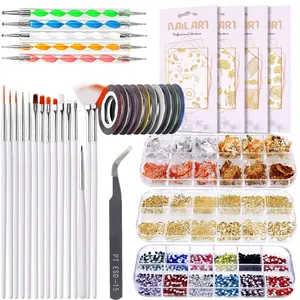 Dropshipping Acrylic Nail Kit Nail Art Brush Glitter File French Tips Nail Art Decoration Tools Professional Manicure Set