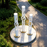Lampadaire LED à motif de notes de musique, en acier métallique, étanche, pour extérieur, parc, jardin, décoration paysagère