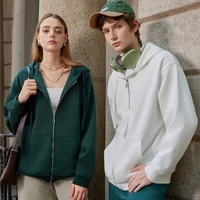 Veste zippée à capuche en polaire unie pour homme, tendance automne-hiver, broderie personnalisée, coupe ample, vêtements de travail imprimés