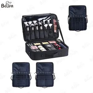 Estuche de maquillaje profesional de belleza de artista personalizado con espejo completo bolsa de maquillaje impermeable portátil organizador de viaje bolsa de cosméticos