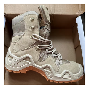 TSB07 Chaussures de sport en cuir de vachette vert kaki marron, robustes, camouflage, bottes de <span class=keywords><strong>randonnée</strong></span> tactiques camouflage CP - Product Image 4