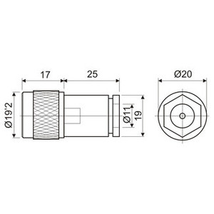 Connettore maschio per fissaggio cavi, tipo a cono a pressione, ideale per installazioni elettriche e connessioni sicure. - Product Image 2