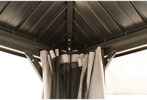 Gazebo patic 10 * 10FT, Gazebo en aluminium avec auvent en acier, auvent de gazebo à toit rigide permanent extérieur pour patio, jardin, arrière-cour - Product Image 3