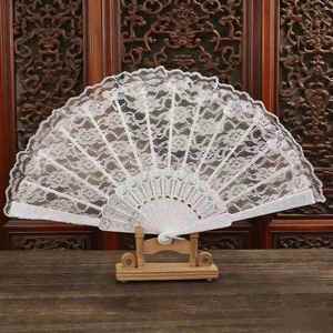 Abanicos Plegables de Plástico Pintados de Estilo Tradicional, Portátiles, para Bodas, Bailes, Festivales, Artesanías, Diseño de Encaje Tallado con Ángel - Product Image 3