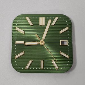 Gold Nail Dial 29.5mm Square <b>Watch</b> <b>Accessories</b> with Green Luminous Hands Wristwatch Tools <b>Parts</b> for Japanese NH35/NH36 Movements - Product Image 6