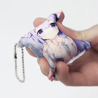 Porte-clés en peluche personnalisé avec logo imprimé par transfert thermique, en coton PP, mini dessin animé, anime, toutes formes, cadeau doux, personnalisation de l'oreiller