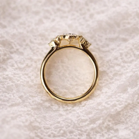 Bague de fiançailles en or massif 14K/18K avec diamant de laboratoire ovale 1 carat, trois pierres latérales rondes, certifiée IGI CVD/HPHT, personnalisable