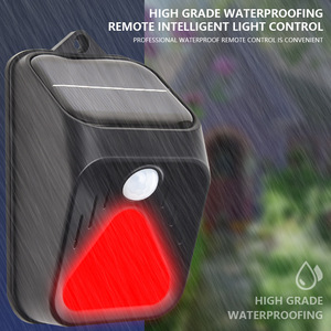 Solar Animal Deterrent <b>Light</b> Red Plastic <b>LED</b> <b>Sensor</b> Control Outdoor Use - Product Image 4