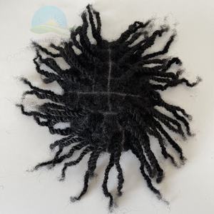 ผมปลอมถักเปียแบบไม่มีปม 100% ผมแท้สำหรับผู้ชาย ท็อปเปอร์ผมอินเดียแบบเรมี่ ทรงแอฟโฟร คินกี้ <span class=keywords><strong>ทวิ</strong></span>สต์  ฐานลูกไม้โปร่งใส  ไม่หลุดร่วง - Product Image 2