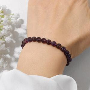 Pulsera Elástica de Cuarzo Rosa Natural de 6 mm con Tarjeta de <span class=keywords><strong>Significado</strong></span>, Joyería de Cristal Curativo - Product Image 3