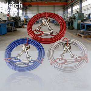 Cable <span class=keywords><strong>de</strong></span> Amarre para Perros <span class=keywords><strong>de</strong></span> Lujo Premium, Correa <span class=keywords><strong>de</strong></span> Cadena Resistente, Liberación Rápida, Cable <span class=keywords><strong>de</strong></span> Acero Galvanizado, Estilo Occidental, Moda para Mascotas - Product Image 2