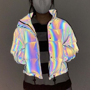 Chaqueta Corta Acolchada de Invierno para Mujer, Estilo Sexy, con Cuello Alto, Reflectante y de Alta Visibilidad - Product Image 5