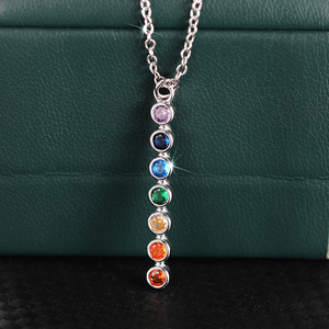 Collana con Ciondolo a Cerchio Arcobaleno Colorato per Donne, Gioielli alla Moda per Uso Quotidiano, Regalo - Product Image 3
