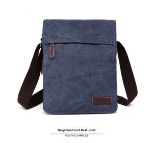 Vintage British Canvas Satchel Messenger Bag Men Crossbody High Quality Zipper Closure Waterproof <b>Button</b> Business Travel - Product Image 2