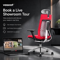 Chaise de bureau ergonomique de direction, réglable, en tissu, avec cadre en aluminium, confortable, avec support lombaire, pour la maison, le bureau et l'ordinateur