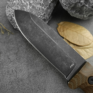 <b>Camping</b> Linen Handle PR4 Straight Utility Knife Industrial Grade Survival Outdoor EDC <b>Tool</b> D2 Steel Full Leather Sheath OEM - Product Image 2