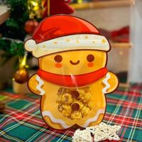 Sachets en plastique à fenêtre mate, motif dessin animé mignon, à fond plat, pour snacks, biscuits, bonbons, résistants à l'humidité, qualité alimentaire