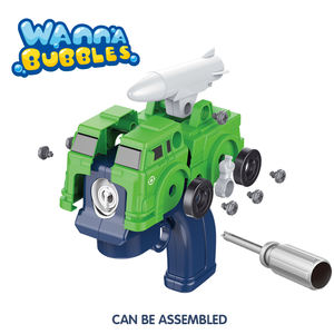 Новая электрическая машинка-выдуватель мыльных пузырей WANNA BUBBLES, игрушка-конструктор с подсветкой, музыкой и 2 флаконами по 60 мл раствора для мыльных пузырей - Product Image 3