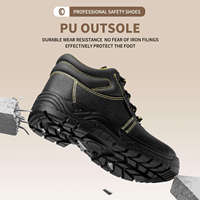 Chaussures de sécurité professionnelles JIANKUN en cuir avec embout en acier anti-impact légères