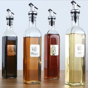 Botella de vidrio vacía para aceite de oliva, recipiente para condimentos de 16 oz, 250ml, 500ml, con vertedor y boquilla en la cocina - Product Image 5