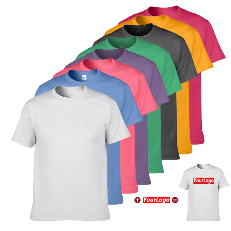 100% Baumwolle Plain Solid Blank Grafikdesign Druck Plus Size Herren T-Shirt T-Shirts mit Logo Benutzer definiertes Logo gedruckt
