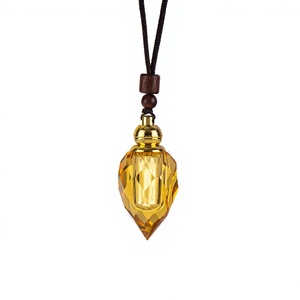 Attar Oud Oil Bottle 1.5g Capacity Screw Cap Crystal Bottle Pendant with <b>Glass</b> Stick Hot Stamping - Product Image 1