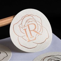 Étiquettes autocollantes en papier avec logo estampage or personnalisé pour petites entreprises sérigraphie Type 'merci' autocollants pour perruques parfum
