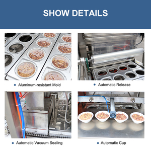 Confezionatrici automatiche multifunzione torta tiramisù spaghetti istantanei di carne sottovuoto vassoio sigillante - Product Image 4