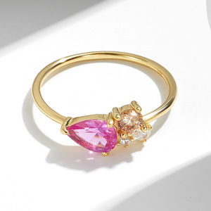 Anillo <span class=keywords><strong>de</strong></span> Plata <span class=keywords><strong>de</strong></span> Ley 925 con Circonita <span class=keywords><strong>de</strong></span> Colores en Forma <span class=keywords><strong>de</strong></span> Gota <span class=keywords><strong>de</strong></span> Agua, Chapado en Oro, Anillos <span class=keywords><strong>de</strong></span> Compromiso y <span class=keywords><strong>Boda</strong></span> <span class=keywords><strong>para</strong></span> Mujer, Precio <span class=keywords><strong>de</strong></span> Fábrica - Product Image 2
