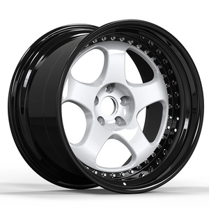 Jantes de voiture de course 18 19 20 21 22 23 24 pouces 5 étoiles 5x112 Noir Blanc Jantes en alliage d'aluminium forgé à profil profond pour <span class=keywords><strong>Audi</strong></span> A8 BMW Benz - Product Image 1