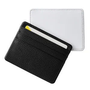 Impressão personalizada sublimação em branco PU couro slim card slot caso mini cartão de crédito titular carteira