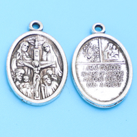 Cadeau religieux de 1 pouce Saint Via Crucis médaille schapulaire à 4 voies avec croix et colombe