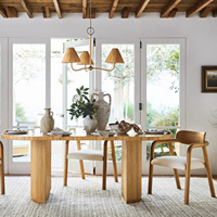 Delphine Lustre en rotin et osier en fibre naturelle, cadre en laiton avec chaîne réglable, éclairage de salle à manger Coastal Boho