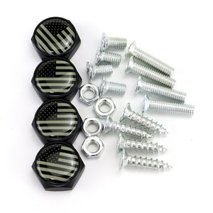 Tornillos para marco de matrícula personalizados con logotipo de bandera, hechos de aleación de zinc duradera, que exhiben una personalidad única. - Product Image 4